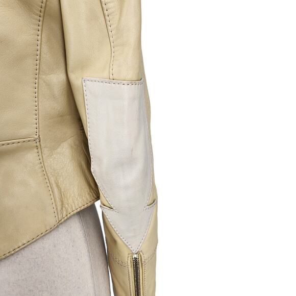 Vintage H&M S/S Studio 2016 Leather Biker Moto Jacket Womens Size 4 - Picture 7 of 12